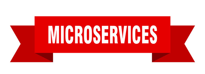 microservices ribbon. microservices paper band banner sign