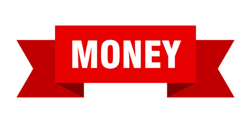 money ribbon. money paper band banner sign