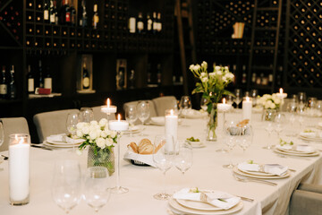 table setting at restaurant