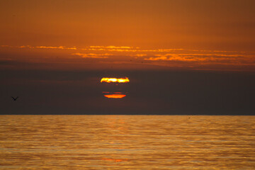 sunset in the sea
