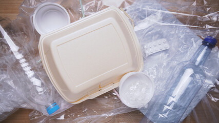 household plastic waste including bottles bags containers and packaging material
