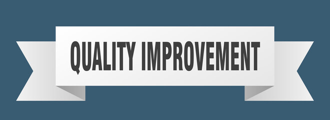 quality improvement ribbon. quality improvement paper band banner sign