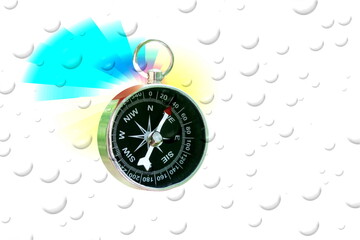 round compass on abstract background as symbol of tourism with compass, travel with compass and...