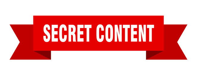 secret content ribbon. secret content paper band banner sign