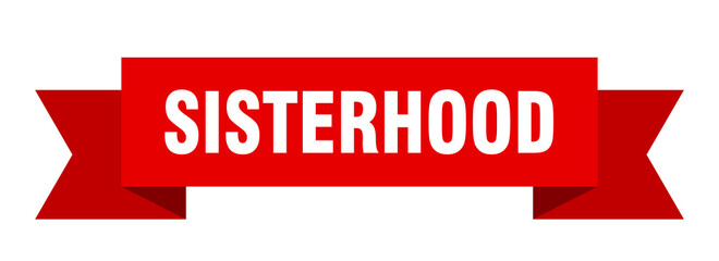 sisterhood ribbon. sisterhood paper band banner sign