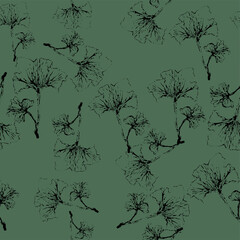 Ginkgo leaves seamless pattern