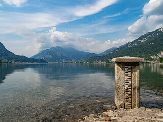 Landscape of Garlate lake, in Italy