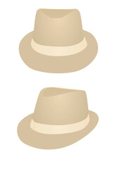 Brown summer hat. vector illustration