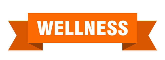 wellness ribbon. wellness paper band banner sign