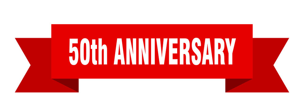 50th anniversary ribbon. 50th anniversary paper band banner sign