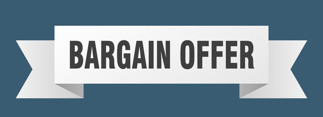 bargain offer ribbon. bargain offer paper band banner sign