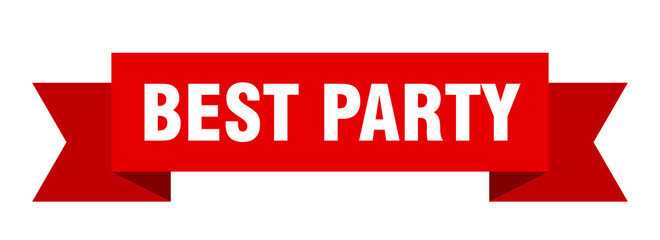best party ribbon. best party paper band banner sign