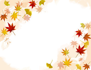 秋の紅葉のイラスト背景素材