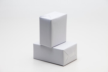 Gift white box stand on white