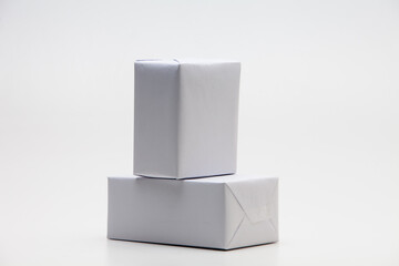 Gift white box stand on white