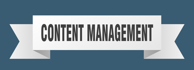 content management ribbon. content management paper band banner sign