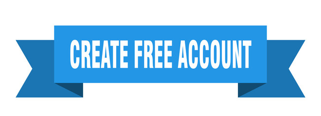 create free account ribbon. create free account paper band banner sign