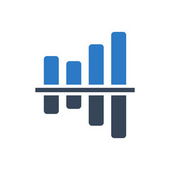 Trading bar chart icon