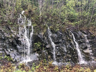 waterfall in the mountains
