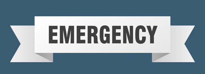 emergency ribbon. emergency paper band banner sign