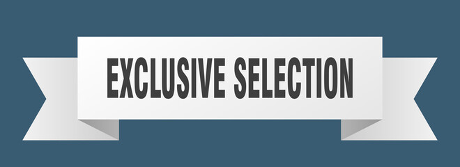 exclusive selection ribbon. exclusive selection paper band banner sign