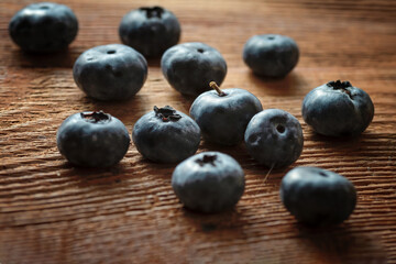 Delicious fresh blueberry close-up, selective focus.