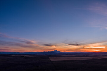 Naklejka na ściany i meble Mt. Hood Silhouette during Sunset from Central Eastern Oregon