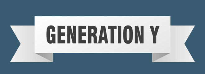 generation y ribbon. generation y paper band banner sign