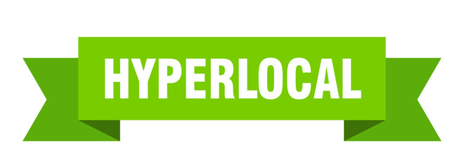 hyperlocal ribbon. hyperlocal paper band banner sign