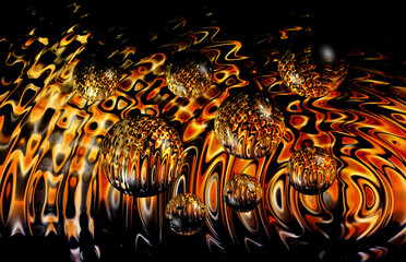 Fototapeta premium abstract fire ball spheres