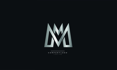 Letter MM M Business Logo Design Alphabet Icon Vector Symbol - obrazy, fototapety, plakaty