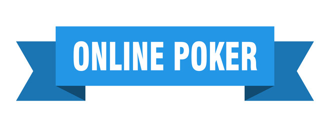 online poker ribbon. online poker paper band banner sign