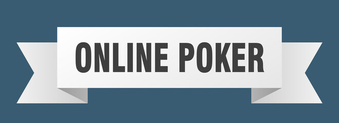 online poker ribbon. online poker paper band banner sign