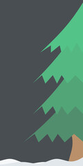 Fototapeta premium Christmas tree on a mild dark background on a silent night 
