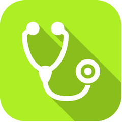 An icon with a stethoscope resembling medical applications, clinical applications, medications and hospitals