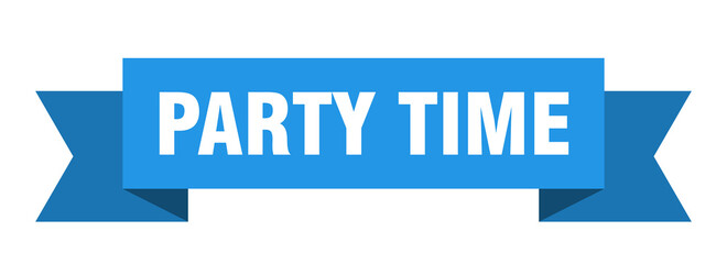 party time ribbon. party time paper band banner sign