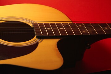 Fototapeta premium acoustic guitar close up