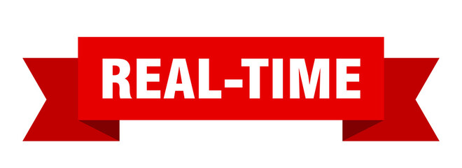 real-time ribbon. real-time paper band banner sign