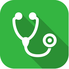 An icon with a stethoscope resembling medical applications, clinical applications, medications and hospitals