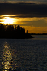 Sunset Over Astotin Lake