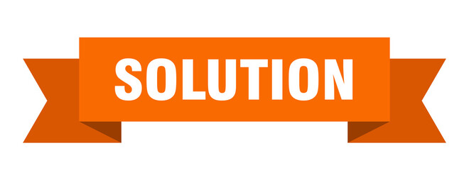 solution ribbon. solution paper band banner sign