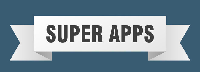 super apps ribbon. super apps paper band banner sign