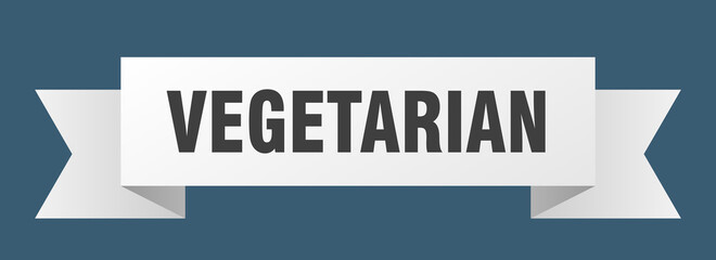 vegetarian ribbon. vegetarian paper band banner sign
