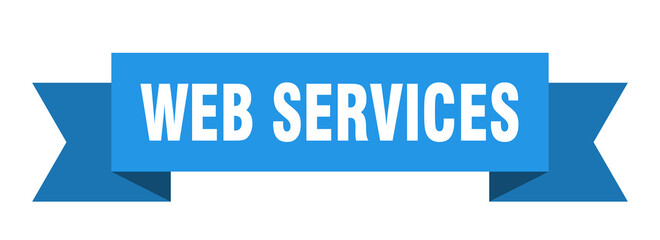 web services ribbon. web services paper band banner sign