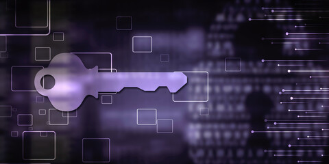 2d illustration digital abstract technology digital future cyber security key