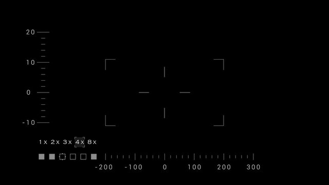 PNG Alpha.HUD viewfinder in camera,binoculars,night vision.Technological HUD template.