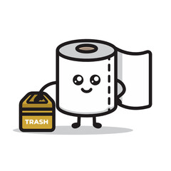 Toilet paper cute mascot design