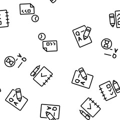 Exam Test Vector Seamless Pattern Thin Line Illustration