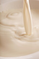 Fototapeta na wymiar Close-up of Pouring Milk
