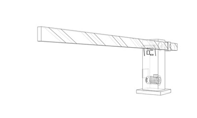 Outline Barrier gate. 3d illustration